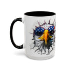 American Eagle Coffee Mug with USA Flag Accent Design