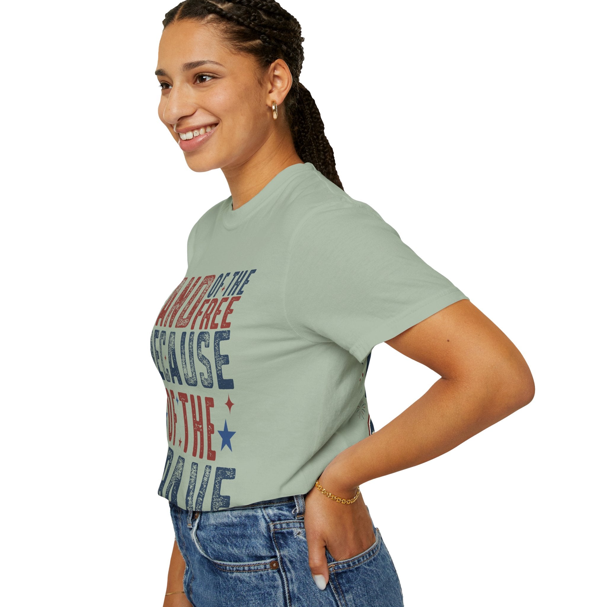 Patriotic T-Shirt: Land of the Free Because of the Brave