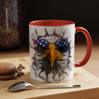 American Eagle Coffee Mug with USA Flag Accent Design