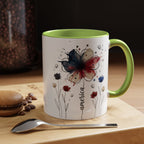 Patriotic Anemone Accent Coffee Mug Classic Floral Design