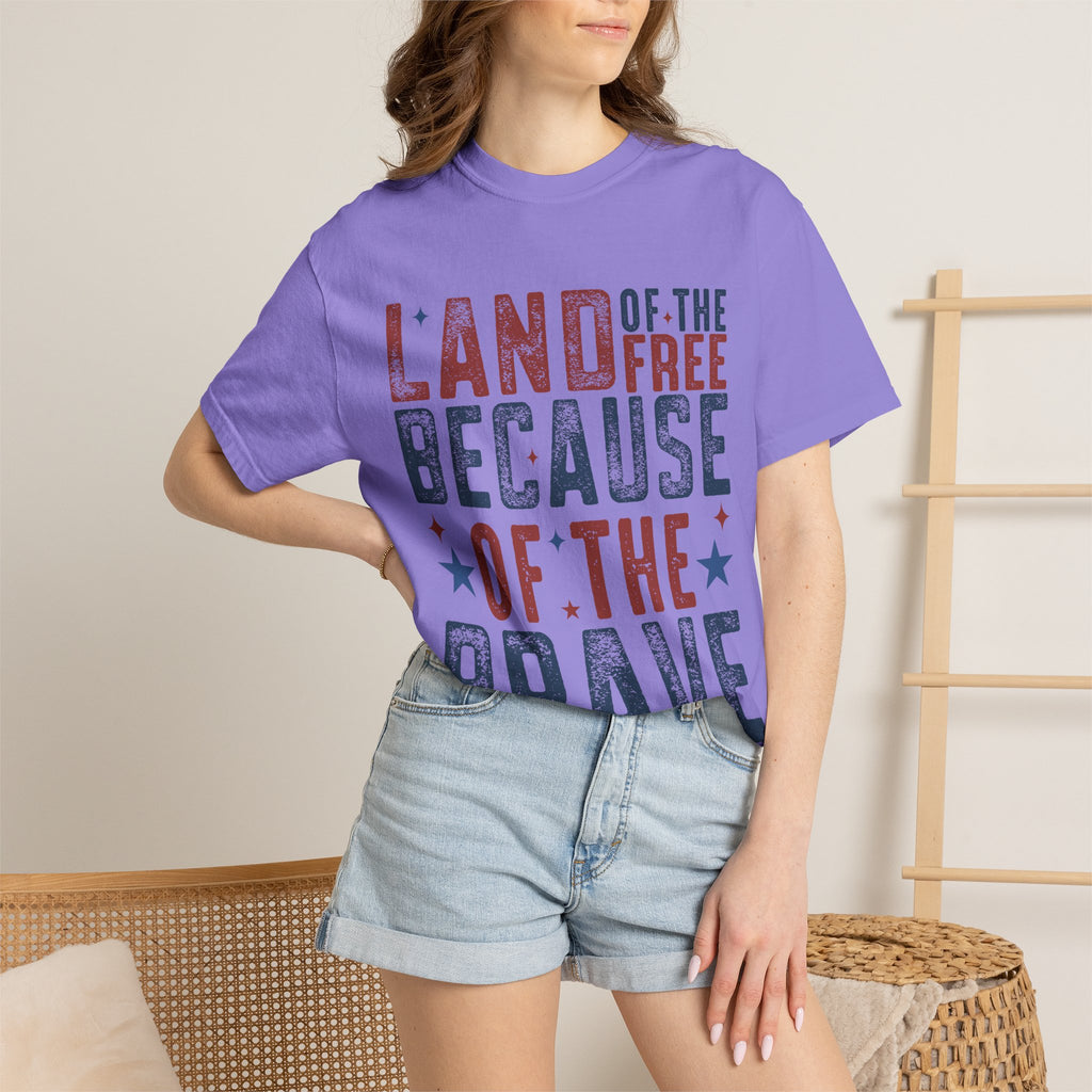 Patriotic T-Shirt: Land of the Free Because of the Brave