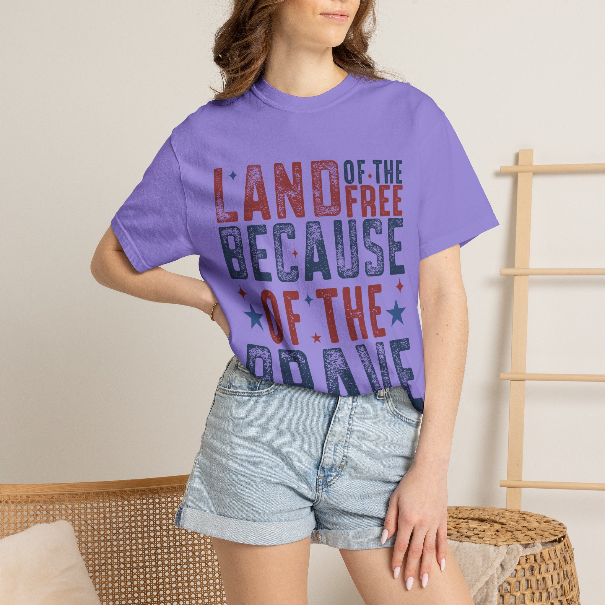 Patriotic T-Shirt: Land of the Free Because of the Brave