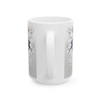 Floral American Flag Ceramic Mug - Patriotic Design