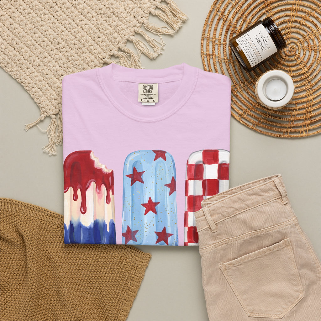 Patriotic Popsicle T-Shirt — Red, White & Blue Fourth of July Tee