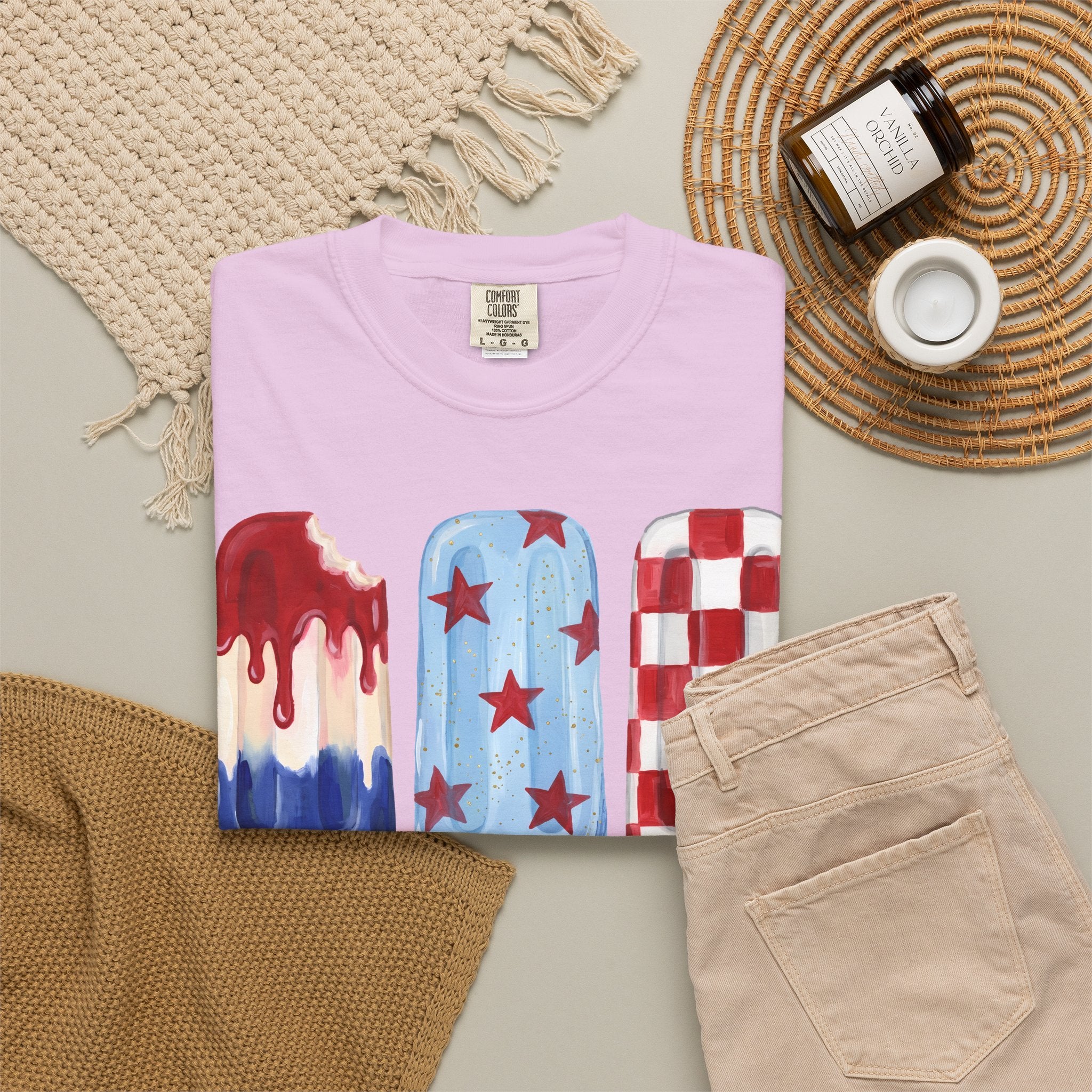 Patriotic Popsicle T-Shirt — Red, White & Blue Fourth of July Tee