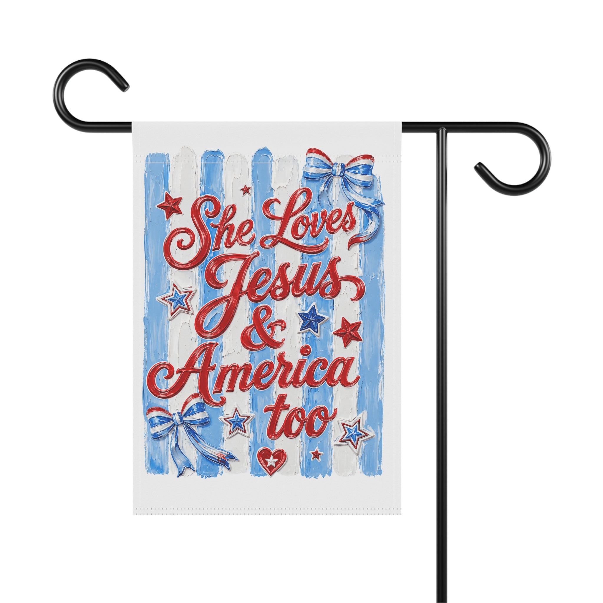 Patriotic 'She Loves Jesus & America Too' Garden Flag