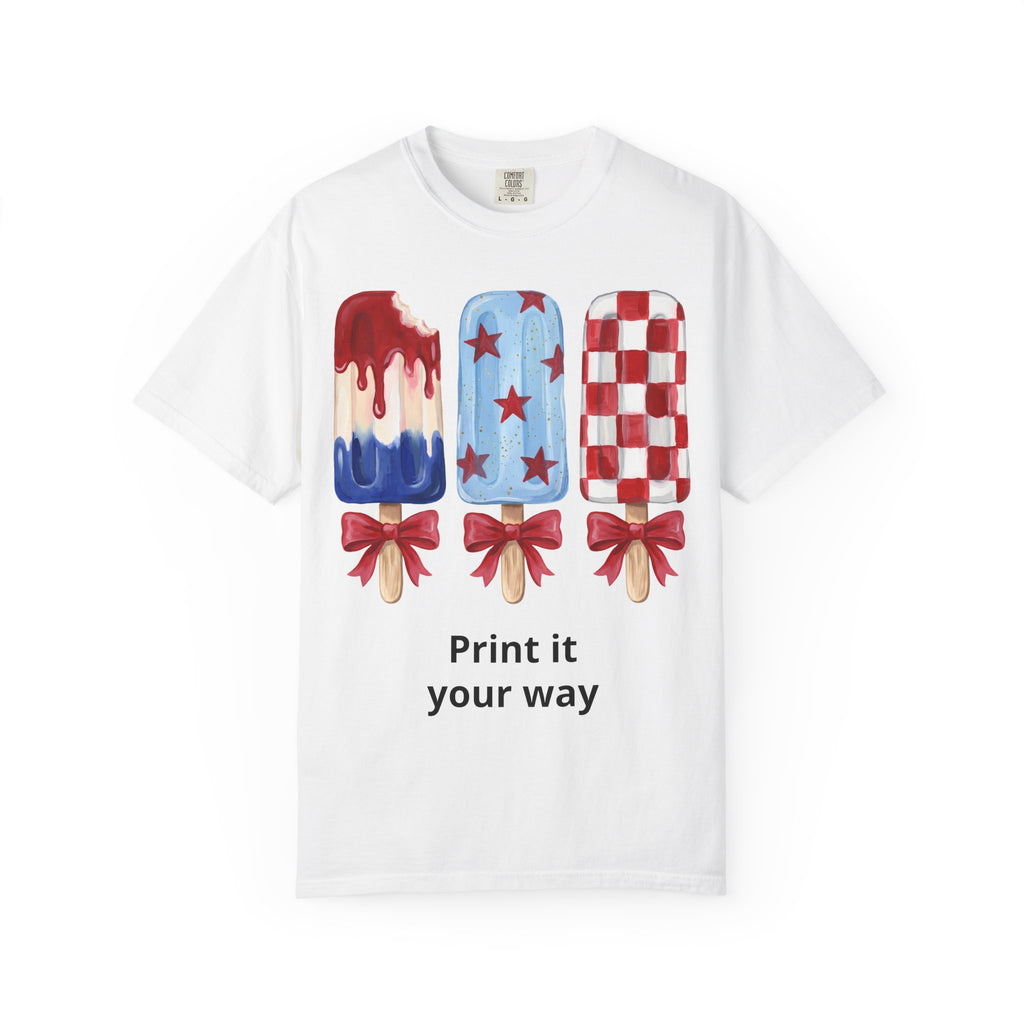 Patriotic Popsicle T-Shirt — Red, White & Blue Fourth of July Tee