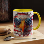 American Bald Eagle Accent Coffee Mug with Stars & Stripes