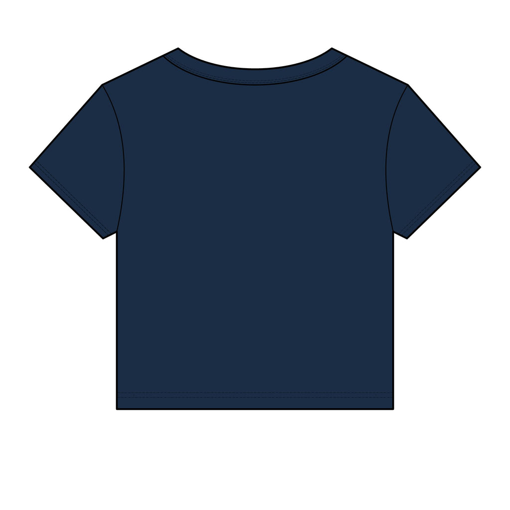 USA Floral Heart Baby Tee for Women – 4th of July