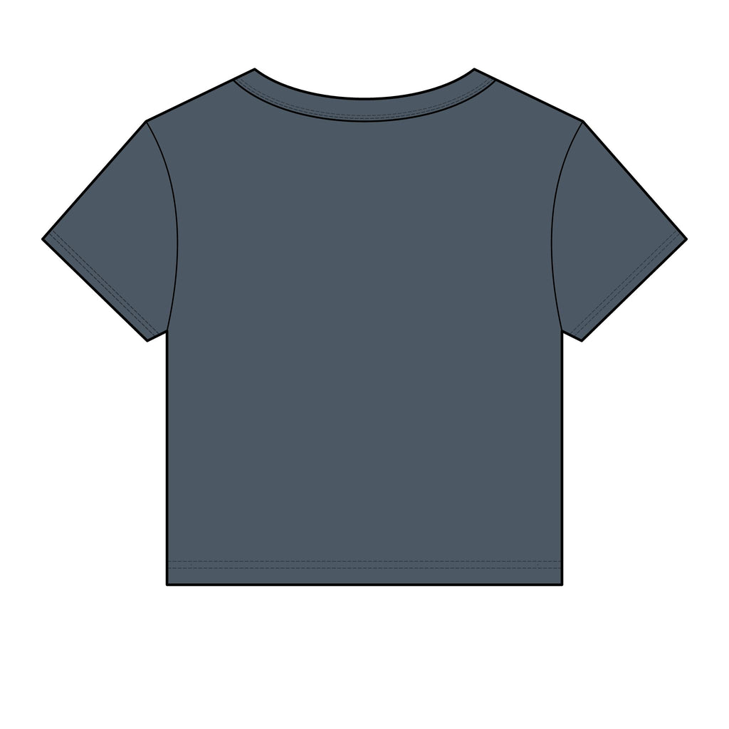 USA Floral Heart Baby Tee for Women – 4th of July