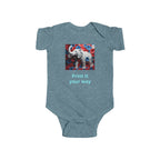 Elephant Print Infant Bodysuit with Floral Design