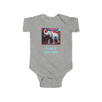 Elephant Print Infant Bodysuit with Floral Design