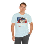 T-Shirt — "Meowica" Patriotic Cat Tee (American Flag, Funny 4th of July Shirt)