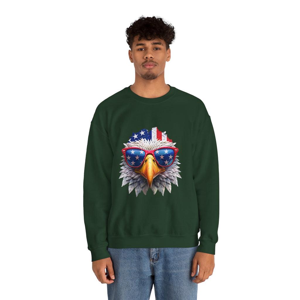 Eagle American Flag Sunglasses Crewneck Sweatshirt