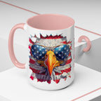 American Bald Eagle Accent Coffee Mug with Stars & Stripes