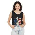 50 Years American Flag Castle Tank Top for Celebratory Wear