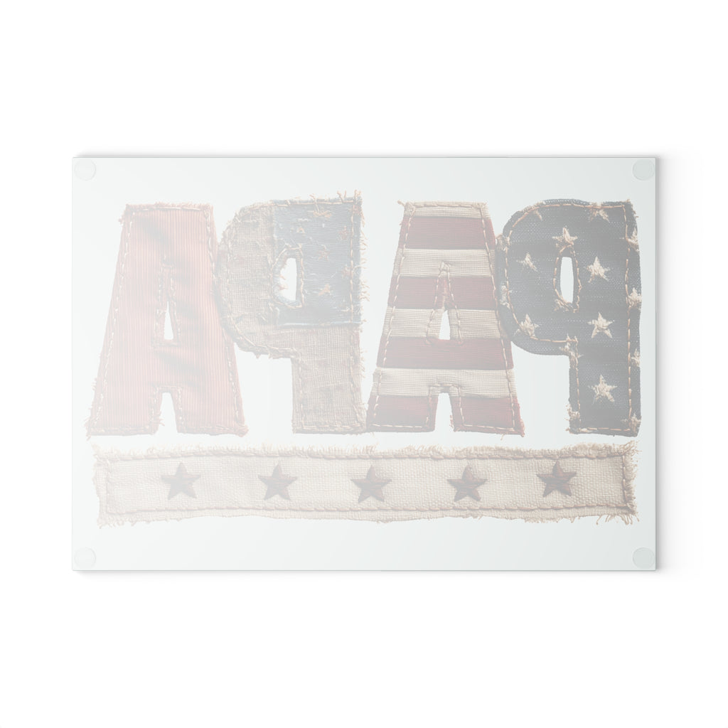 Patriotic 'PAPA' Glass Cutting Board for Home Decor