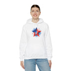 Patriotic Red & Blue Star Hoodie — 4th of July Firework Sweatshirt