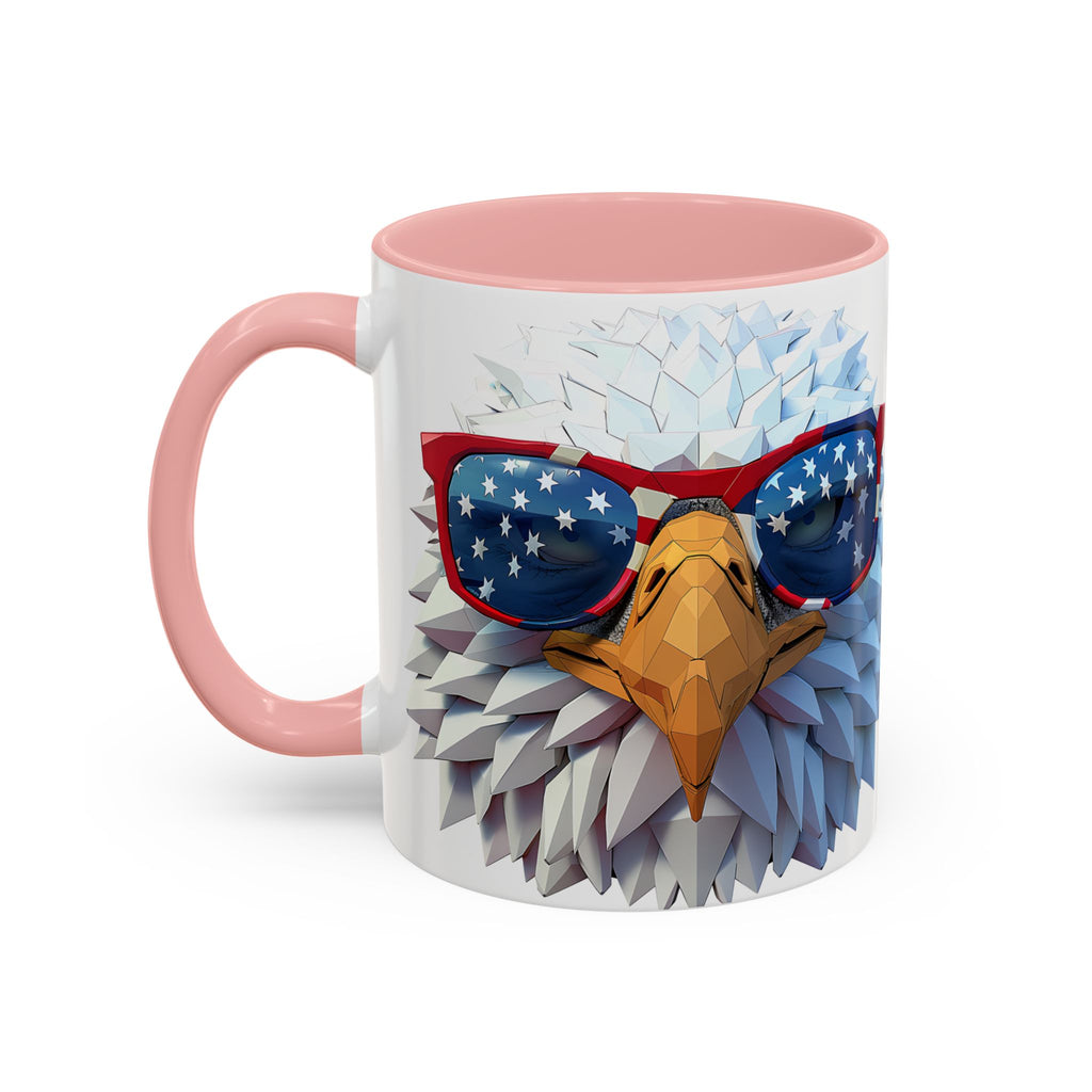 Patriotic Eagle Coffee Mug with American Flag Sunglasses