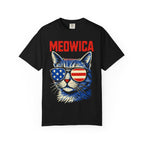 Meowica Cat T-Shirt — Patriotic American Flag Sunglasses Tee