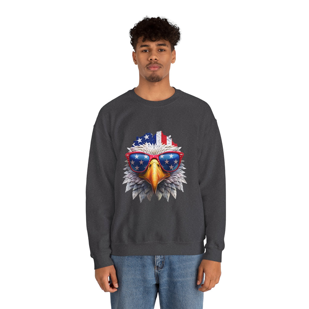 Eagle American Flag Sunglasses Crewneck Sweatshirt