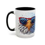 Patriotic Eagle Coffee Mug with American Flag Sunglasses