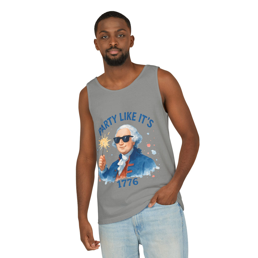 Party Like It's 1776 Tank Top — Patriotic George Washington Graphic