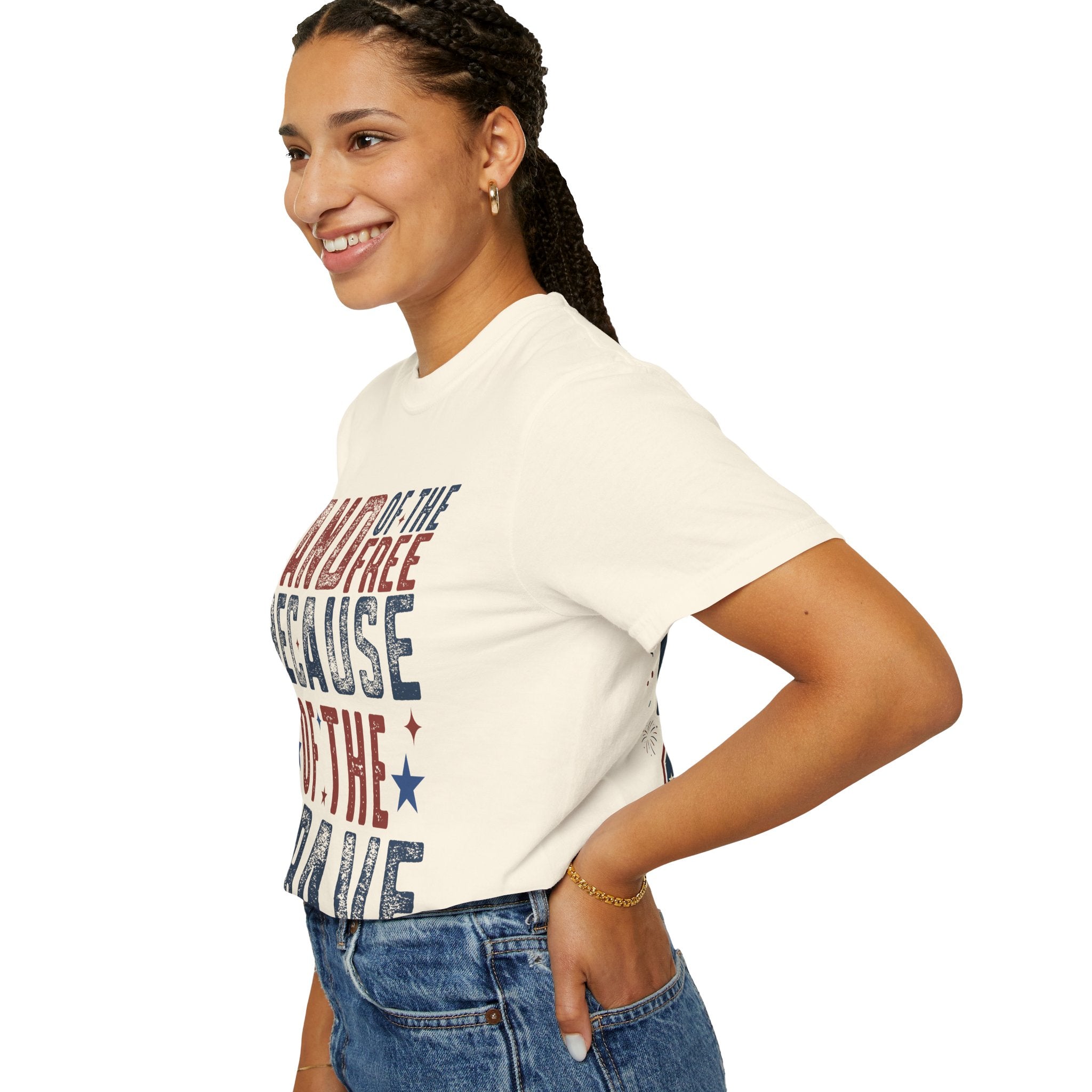 Patriotic T-Shirt: Land of the Free Because of the Brave