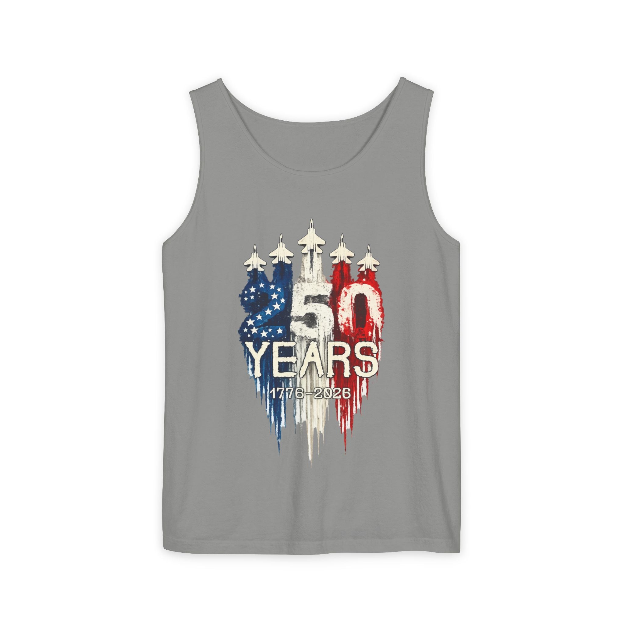 50 Years American Flag Castle Tank Top for Celebratory Wear