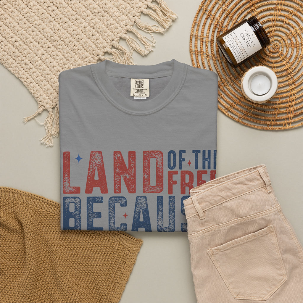 Patriotic T-Shirt: Land of the Free Because of the Brave
