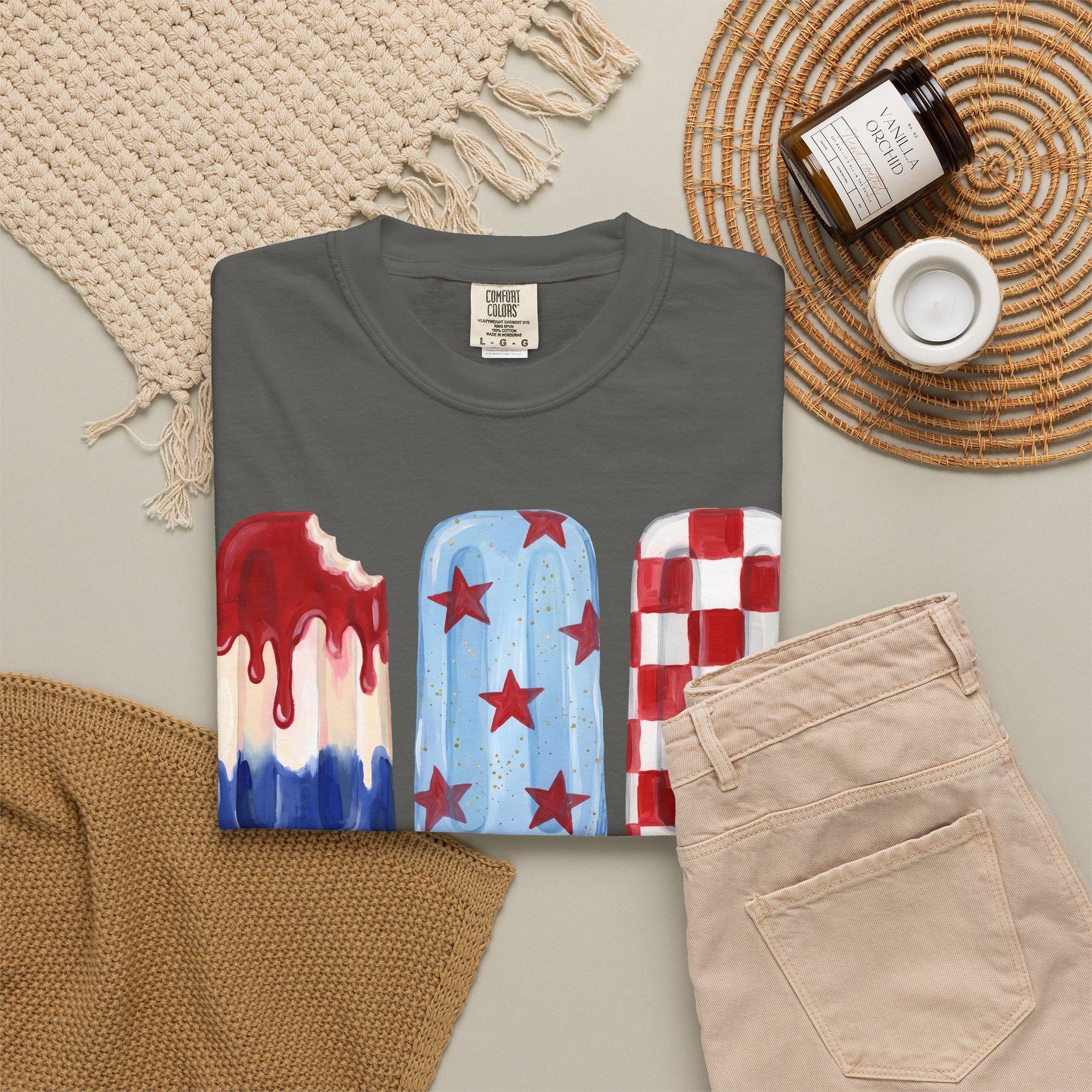 Patriotic Popsicle T-Shirt — Red, White & Blue Fourth of July Tee
