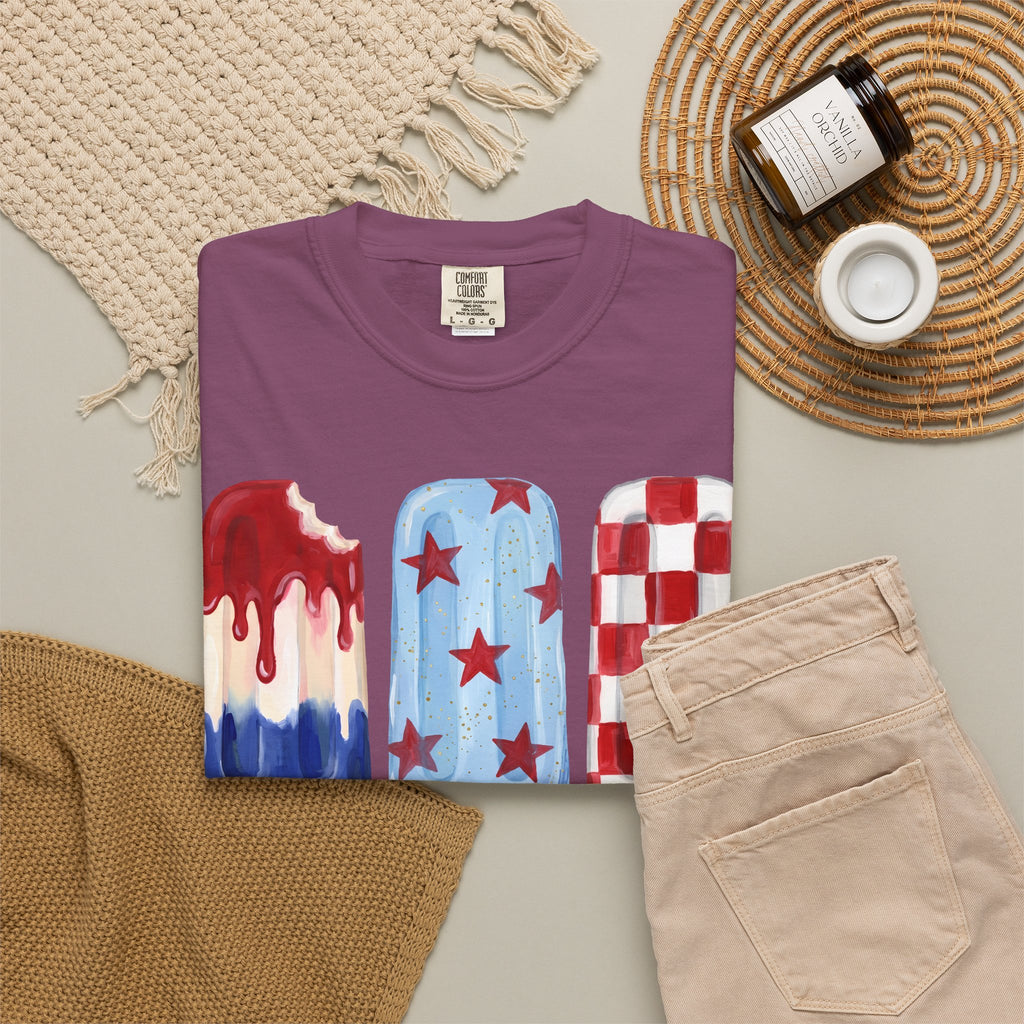 Patriotic Popsicle T-Shirt — Red, White & Blue Fourth of July Tee
