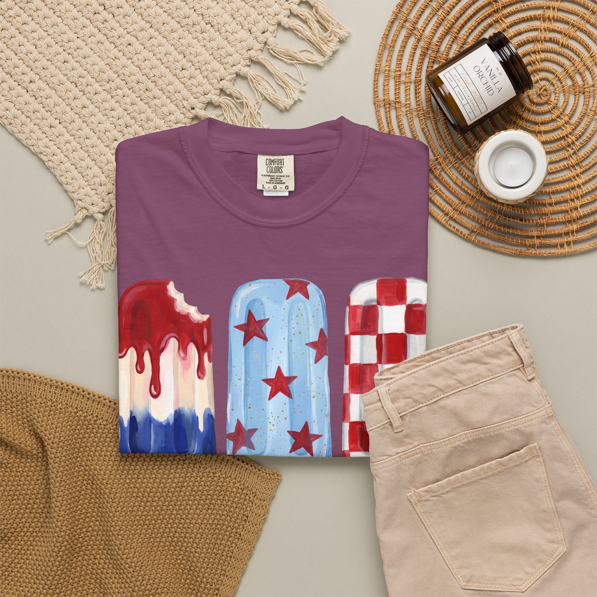 Patriotic Popsicle T-Shirt — Red, White & Blue Fourth of July Tee