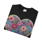 Floral Heart T-Shirt — Colorful Bouquet Heart Graphic (Print It Your Way)