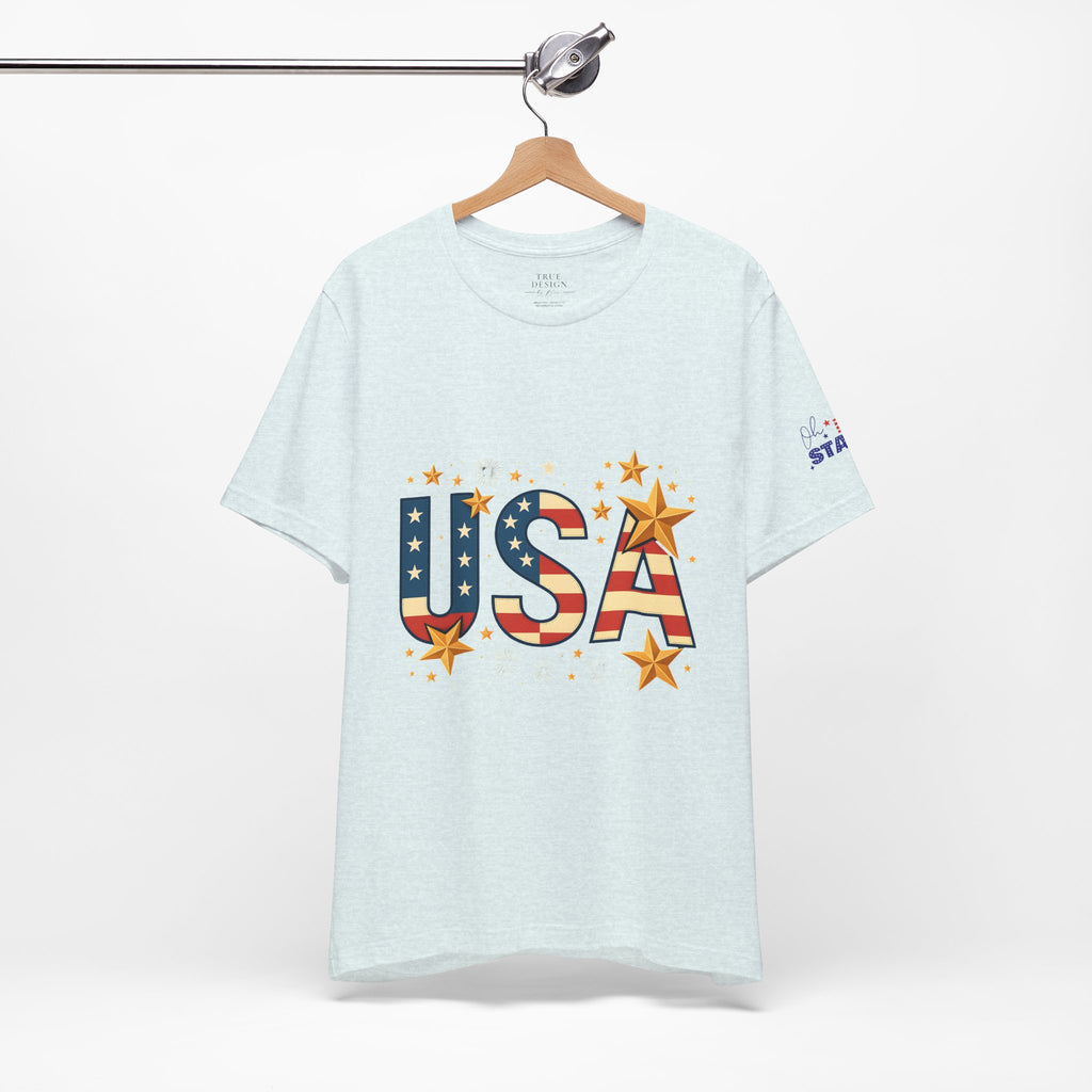 USA Flag Stars T-Shirt — Patriotic American Independence Day Tee
