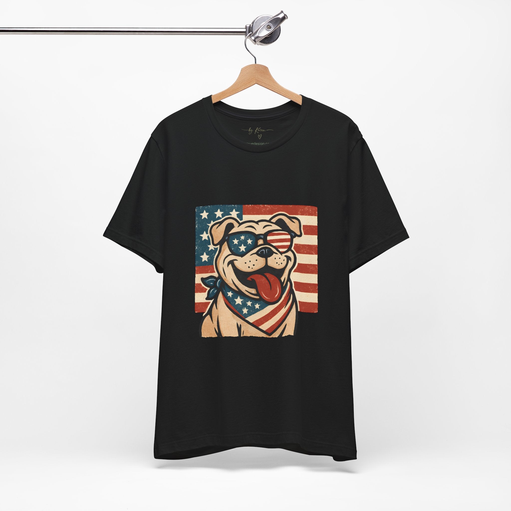 Dog's are Patriotic Too (American Flag, Funny 4th of July Shirt)