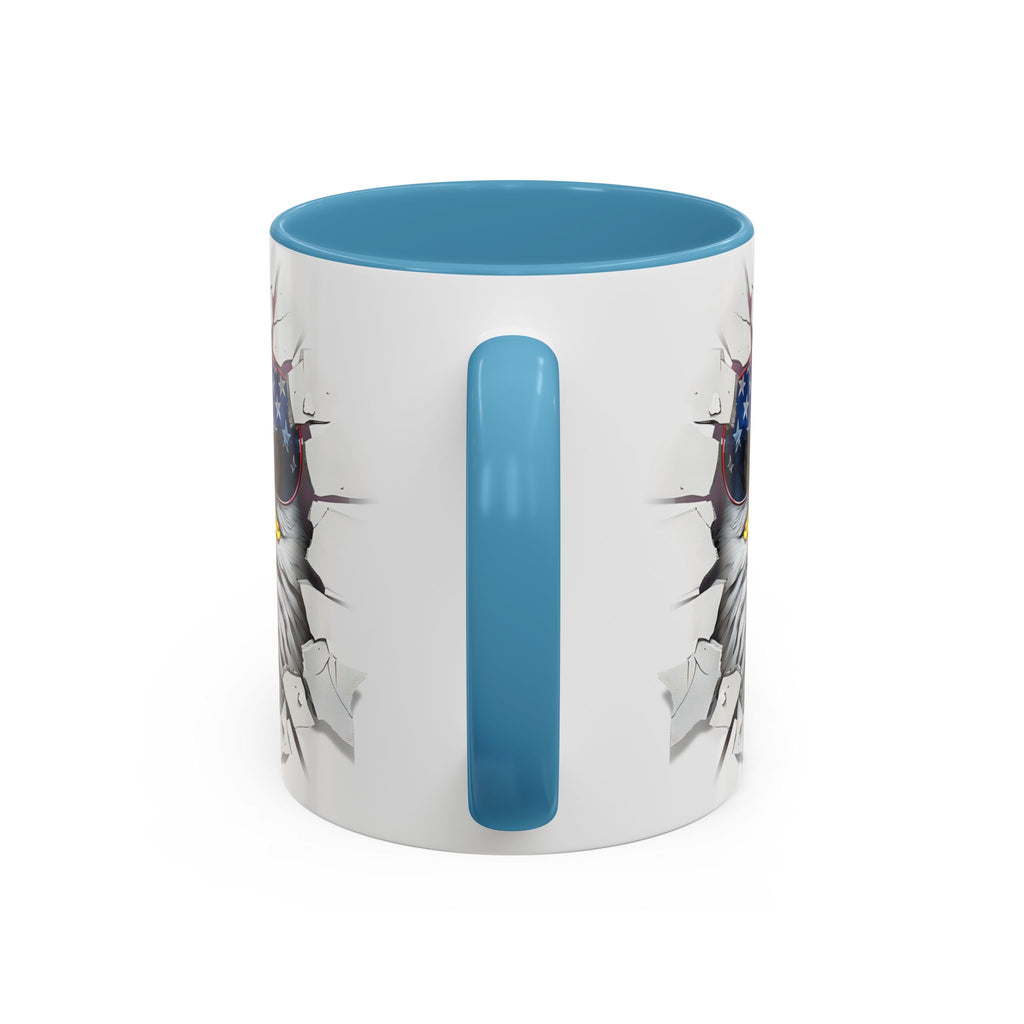 American Eagle Coffee Mug with USA Flag Accent Design