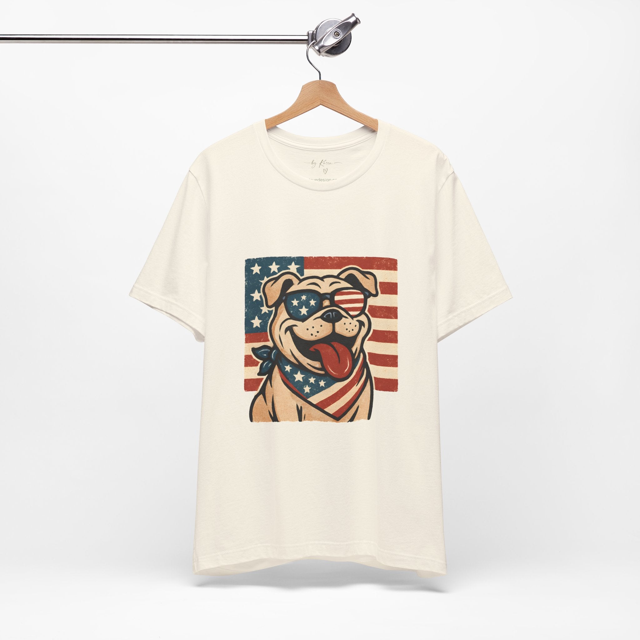 Dog's are Patriotic Too (American Flag, Funny 4th of July Shirt)