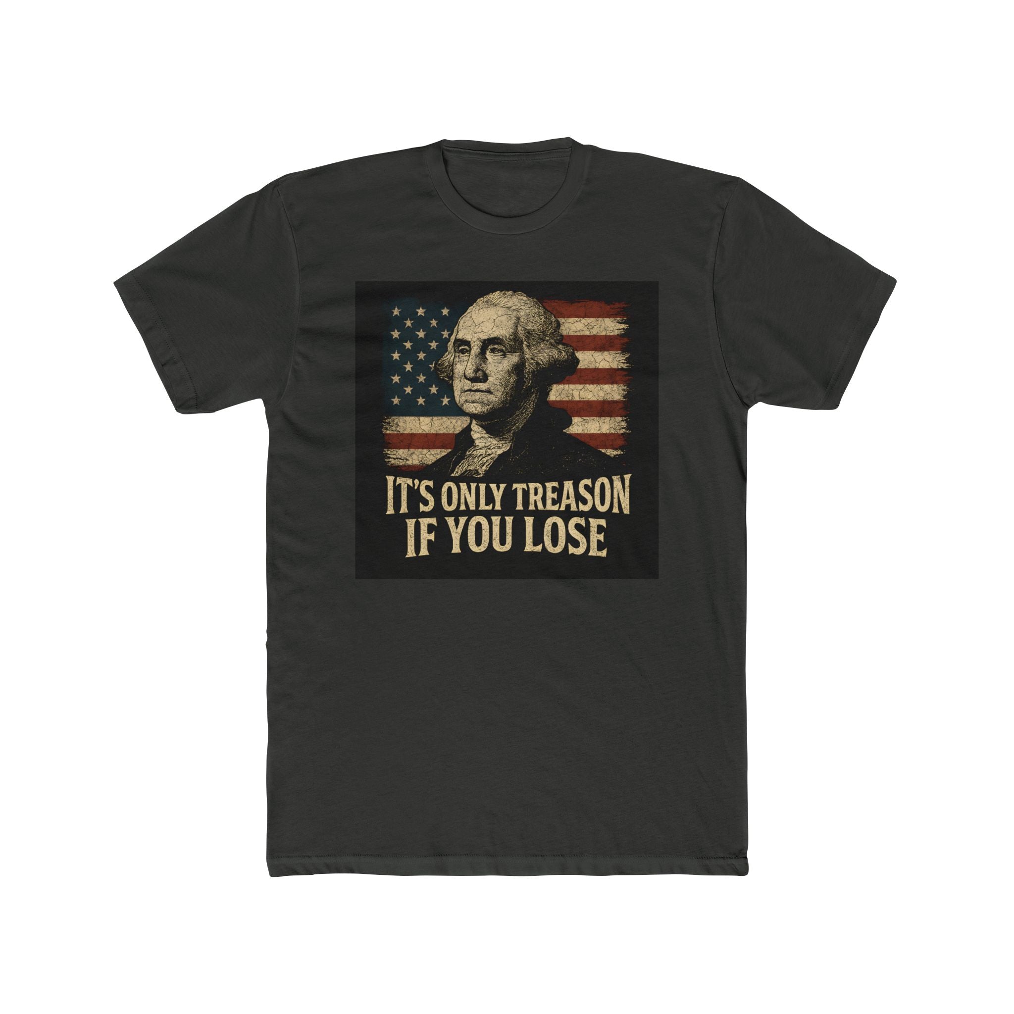 Graphic Tee Featuring Washington Portrait and Flag