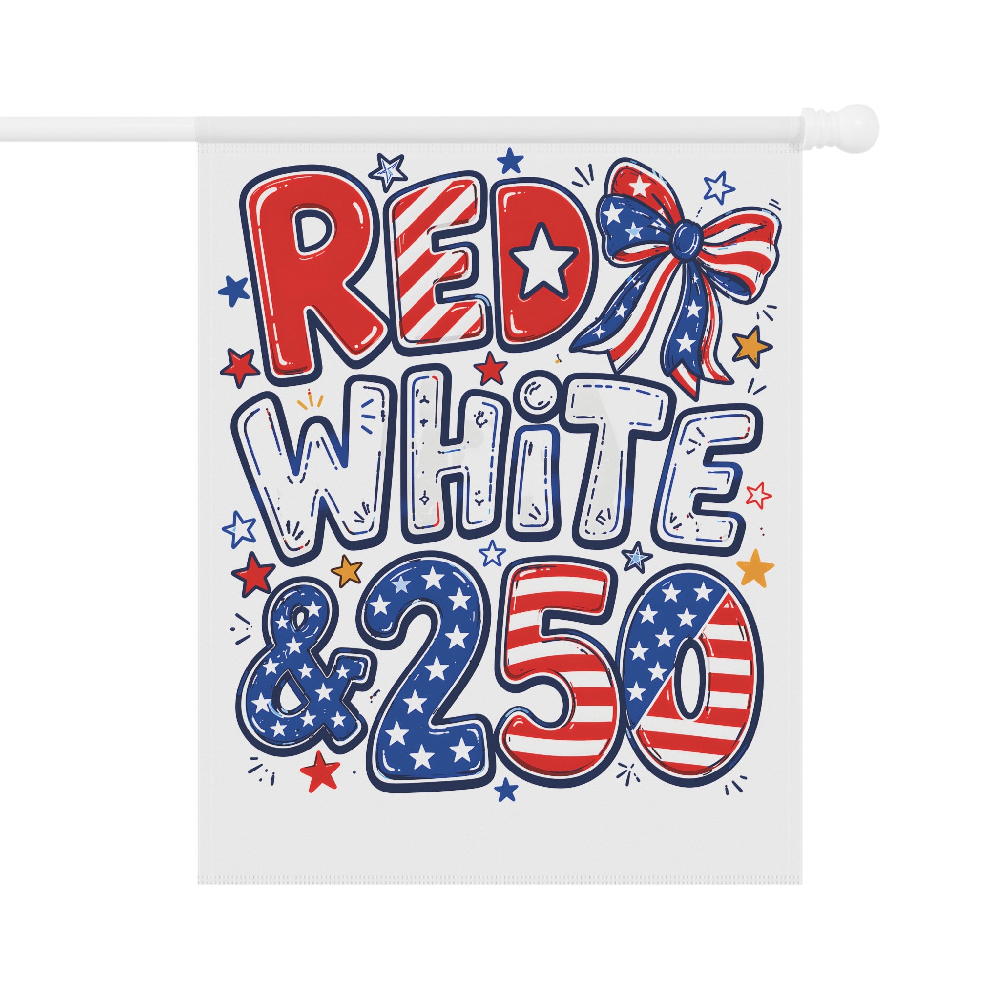 Patriotic Red White & 250 Garden Flag for Decor