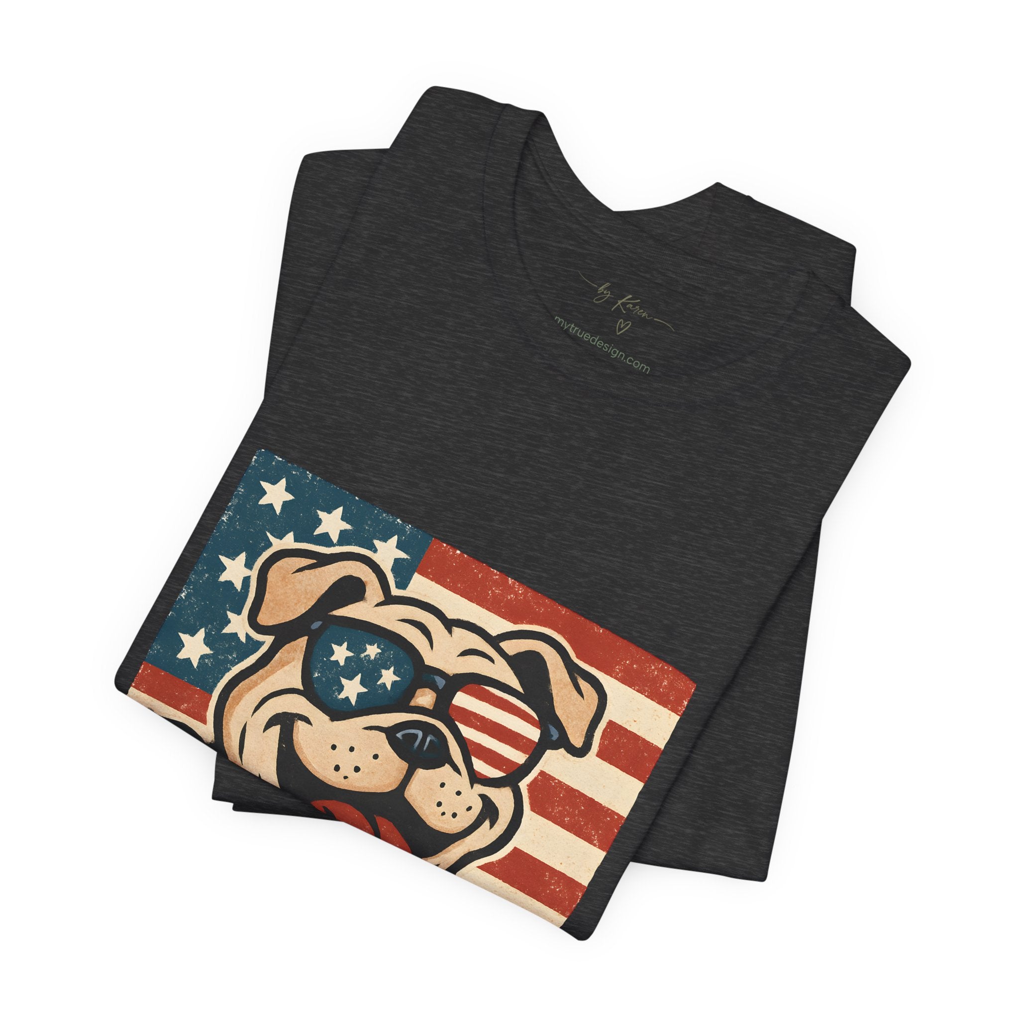 Dog's are Patriotic Too (American Flag, Funny 4th of July Shirt)