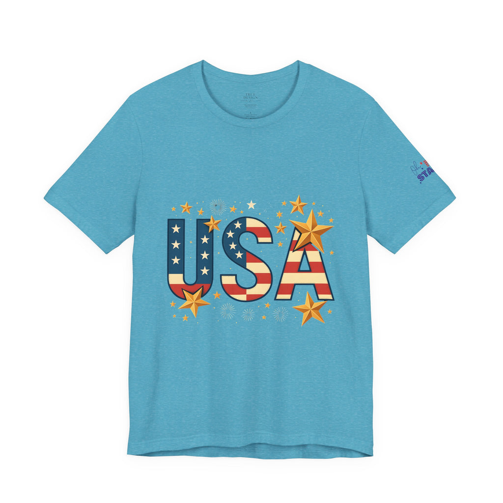 USA Flag Stars T-Shirt — Patriotic American Independence Day Tee
