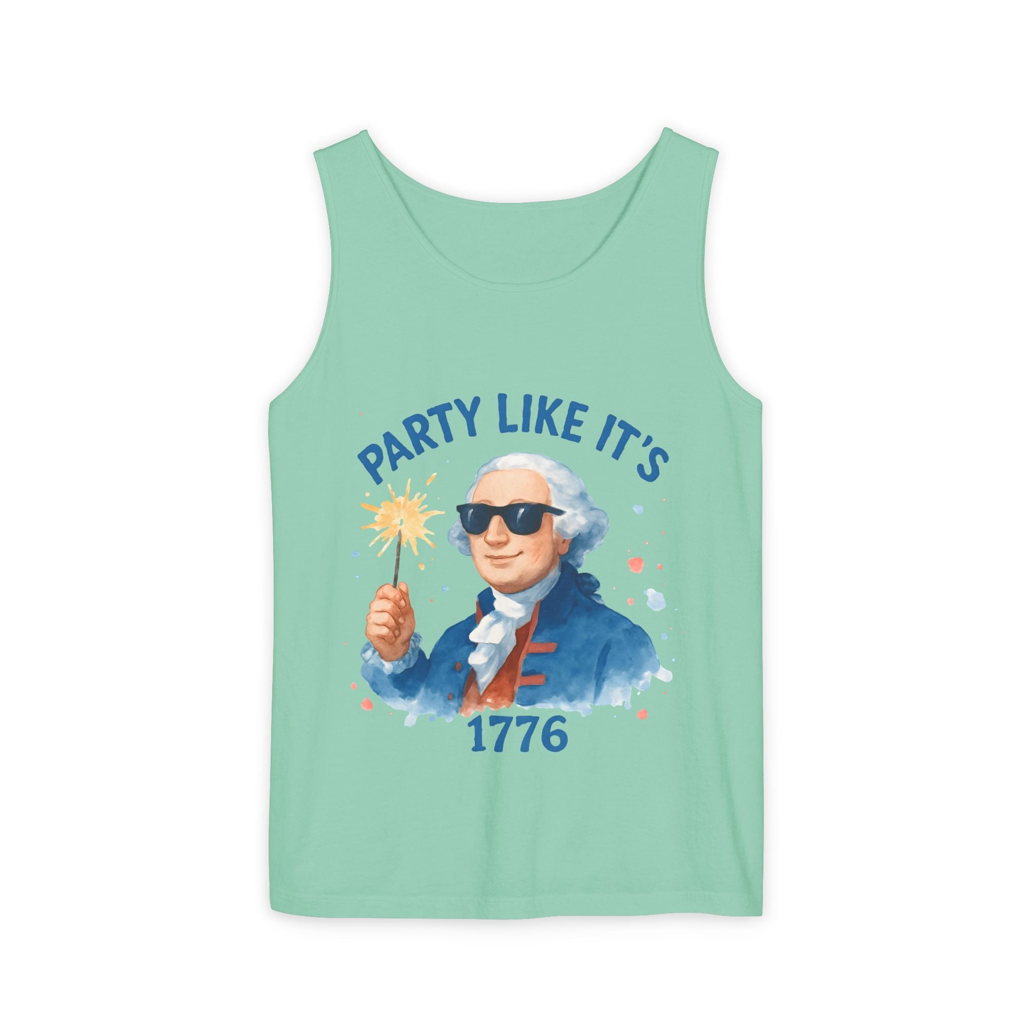 Party Like It's 1776 Tank Top — Patriotic George Washington Graphic