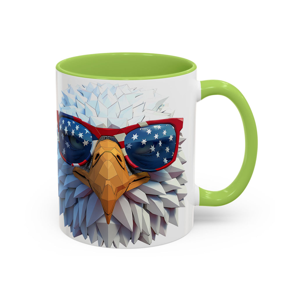 Patriotic Eagle Coffee Mug with American Flag Sunglasses