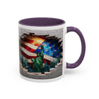 American Flag & Statue of Liberty Accent Coffee Mug – Patriotic USA Ceramic Mug