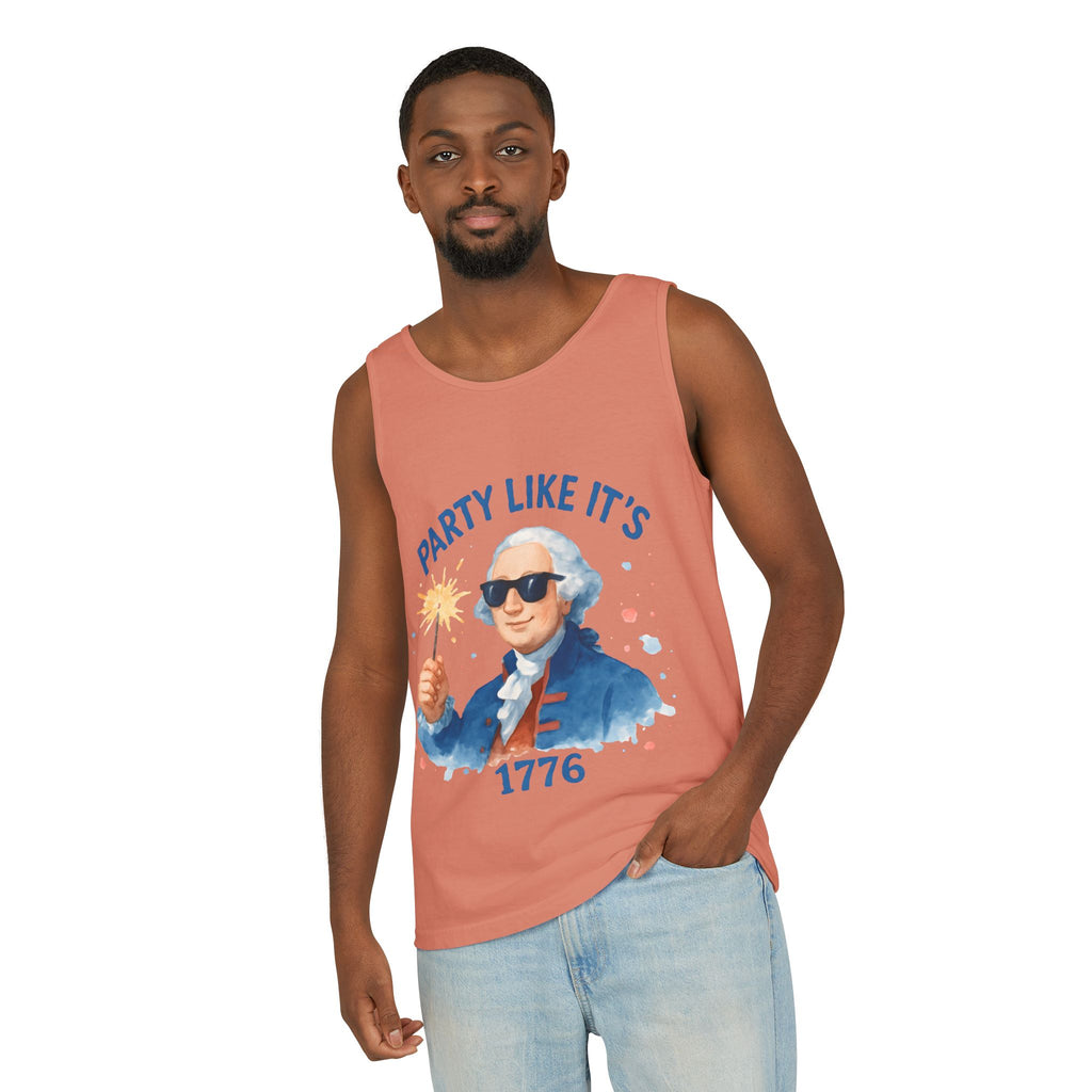 Party Like It's 1776 Tank Top — Patriotic George Washington Graphic