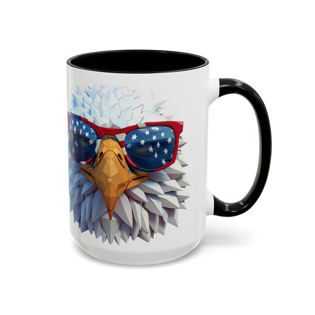 Patriotic Eagle Coffee Mug with American Flag Sunglasses