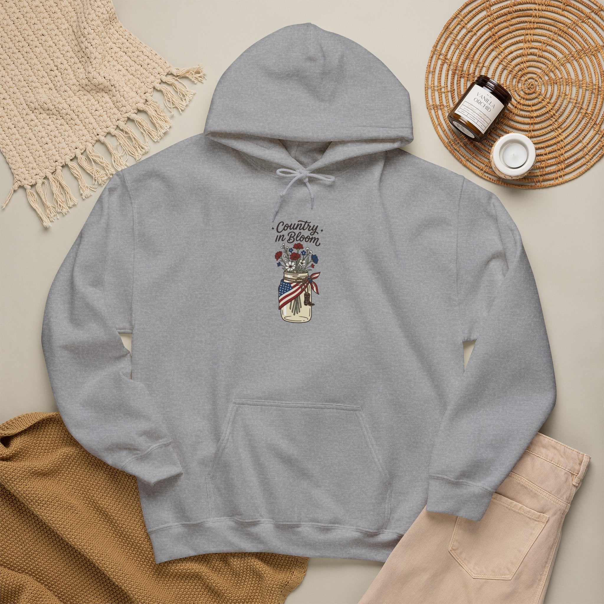 Country in Bloom hoodie | Coastal Cowgirl western chic jar floral design