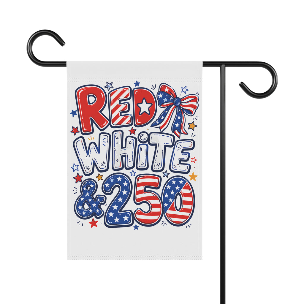 Patriotic Red White & 250 Garden Flag for Decor