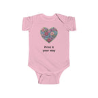 Floral Heart Personalized Baby Onesie for Infants